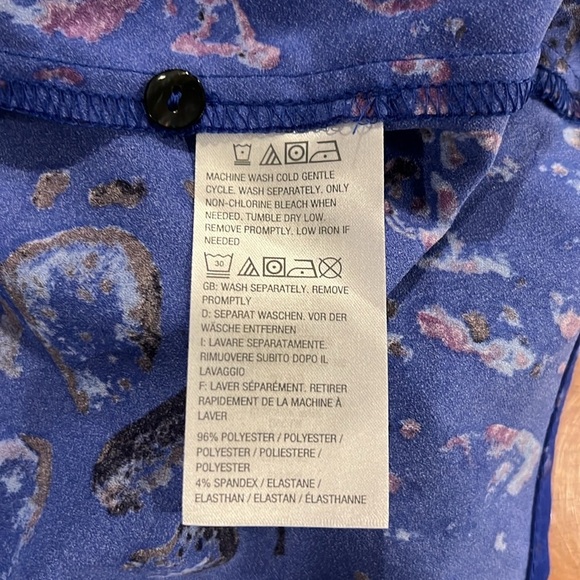 LOGO Lori Goldstein purple floral long sleeve peblum tunic top XL - Picture 6 of 7